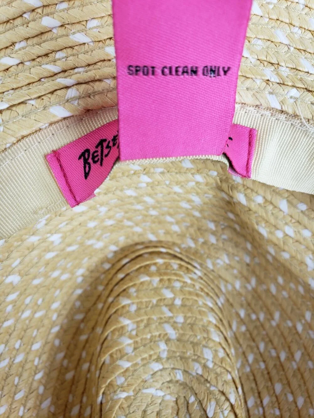 Betsey Johnson Straw Hat Flower Beaded Fedora O/S